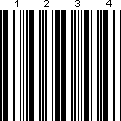 Codabar mit dem Text oberhalb des Symbols