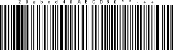 Code 128 avec texte au-dessus du symbole