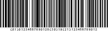 GS1-128 symbol - 3 Application Identifiers