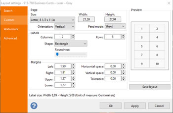 Set custom layout