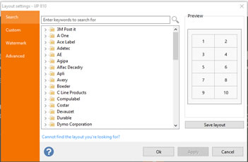 Choosing layout of price tag