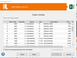 Data linked price label tag