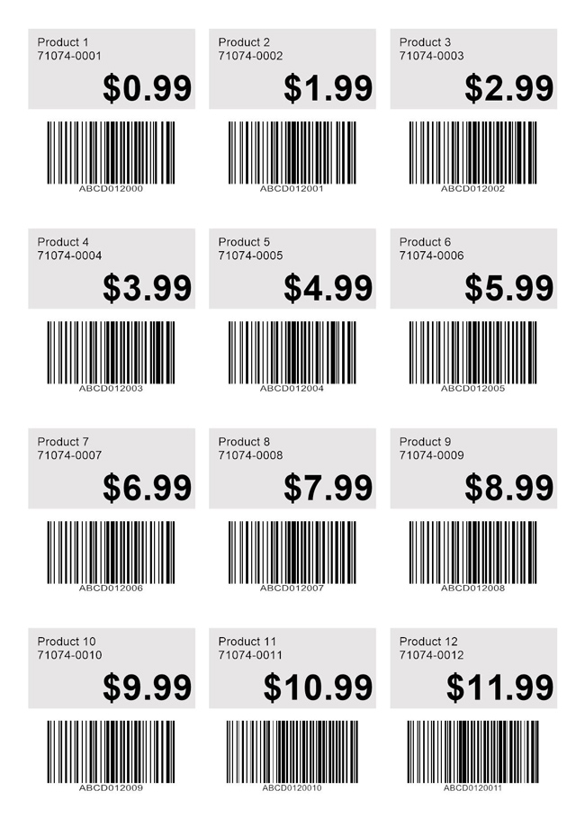 Bar Code Labels