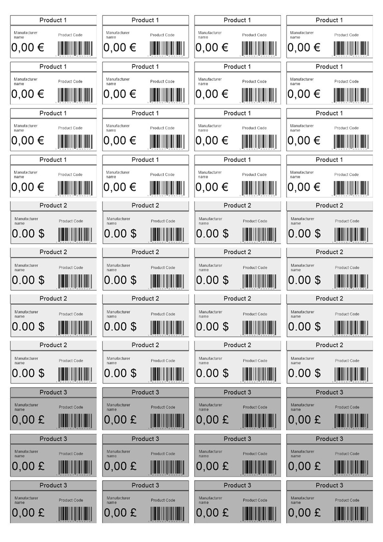 Preisschilder Mit Barcode Vorlagen Fur Barcode Preistags