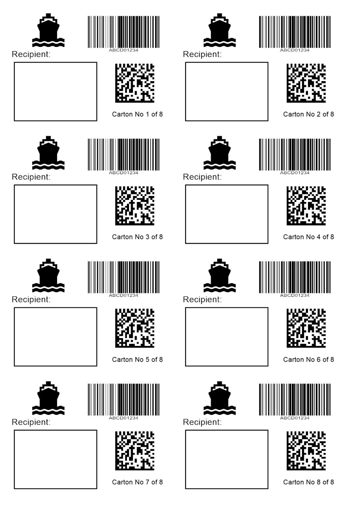 Modèles d'étiquettes d'expédition avec codes-barres