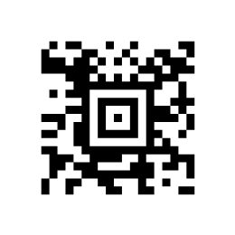 Ein Aztec-Barcode, ein Quadrat mit einer Zielscheibe in der Mitte, der Labeljoy Bordkarte 2026 enthält.