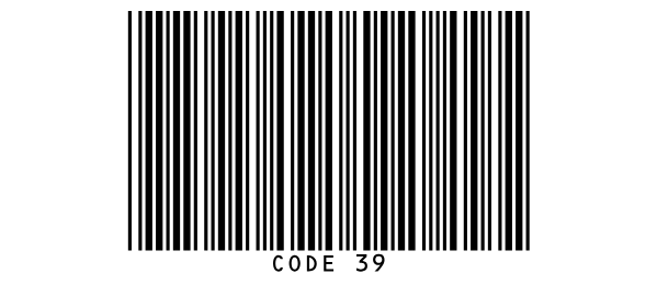 Ein Code-39-Barcode, der CODE 39 enthält, mit dem Wert unter
den Balken.
