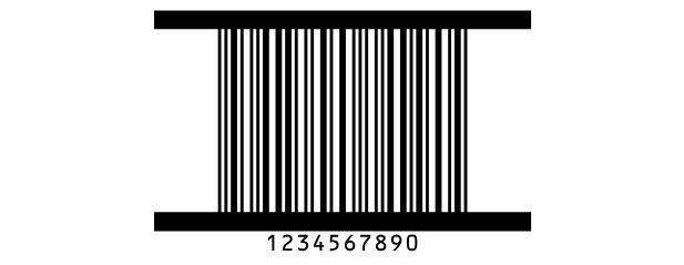 An Interleaved 2 of 5 barcode with thick bearer bars along its top and bottom.
