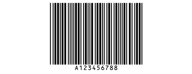 A Code 32 barcode for the AIC number 12345678, with A123456788
under the bars.