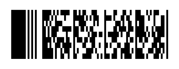 The same value as a Truncated PDF 417, narrower, with a single bar on the right instead of the stop pattern.