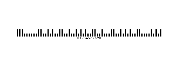 A longer PostNet barcode for an 11-digit delivery point code.