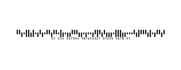 An Intelligent Mail barcode with a tracking code and an 11-digit routing code; the digits are printed in groups under the bars.