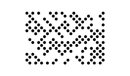 Un Dot Code, un rectángulo de puntos negros separados, que
contiene LJX-0042 2026-10.