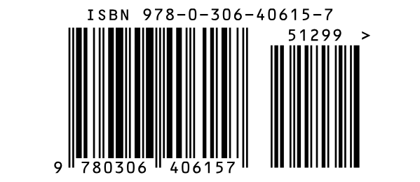 El mismo código de barras ISBN con un complemento de precio de 5 dígitos, 51299, a su derecha.
