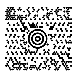Un Maxicode, un carré d'hexagones noirs autour d'une
cible, contenant Labeljoy shipping label 2026.