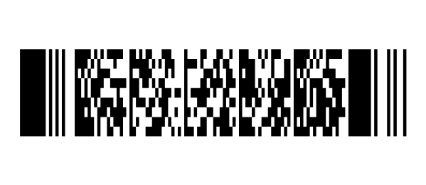 Un barcode PDF 417: un blocco largo di righe tra un pattern di avvio e uno di arresto, che contiene Labeljoy PDF 417 1234567890.