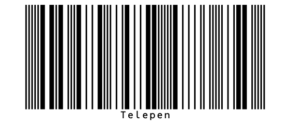 Un barcode Telepen che contiene Telepen, con il valore sotto
le barre.