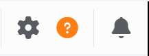 L'estremità destra della barra degli strumenti, con il
punto interrogativo che apre il pannello Aiuto tra le impostazioni e le notifiche.