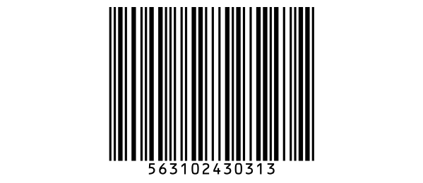 En Deutsche Post Identcode för 56310243031, med 563102430313 under staplarna.