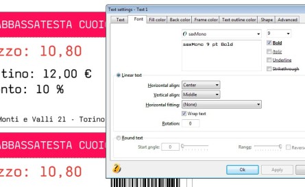 Text tool to change font characteristics
