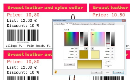 Text tool fill font color gradient