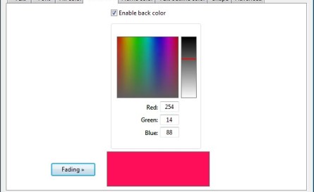Set up background flat color of text object