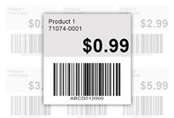 Price tag with barcode