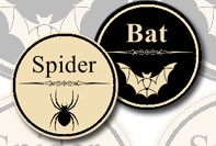 Autocolantes Aranha e Bat do Halloween