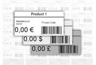 Etichetta con prezzo e codice a barre