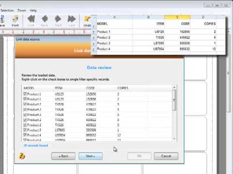 Set number of labels from data source file