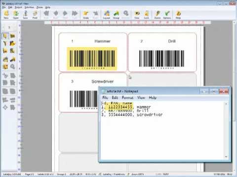 Labeljoy loads external data source and print label, barcode, qrcode