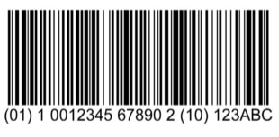 Exemple d'un code à barres GS1-128