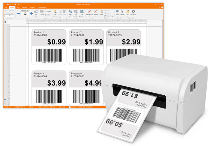 Software professionale di stampa barcode