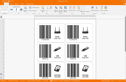 Software voor het maken en afdrukken van etiketten