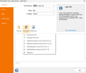 2) Dans ce cas une partie fixe a été ajoutée (00000) et une partie dynamique en cliquant sur l’icône du compteur. - Imgur
